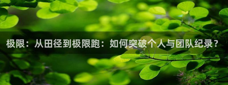 风速体育app官方下载：极限：从田径到极限跑：如何突破个人与团队纪录？